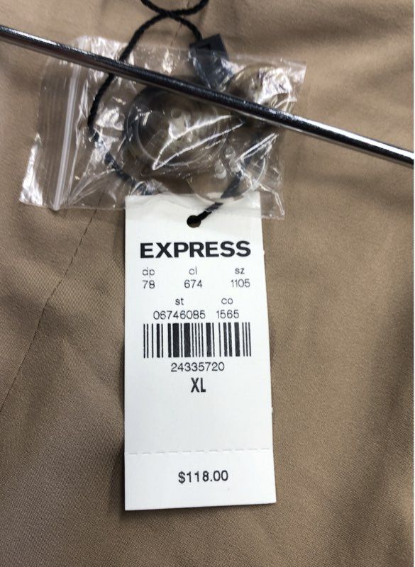 NWT Express Tan Double Breasted Cropped Blazer Women's Size XL