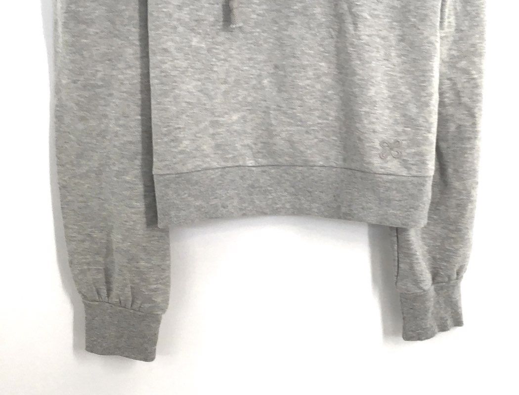 Maeve Women's Heather Gray Eyelet Heart Puffed Sleeve Hoodie NWT Sz S