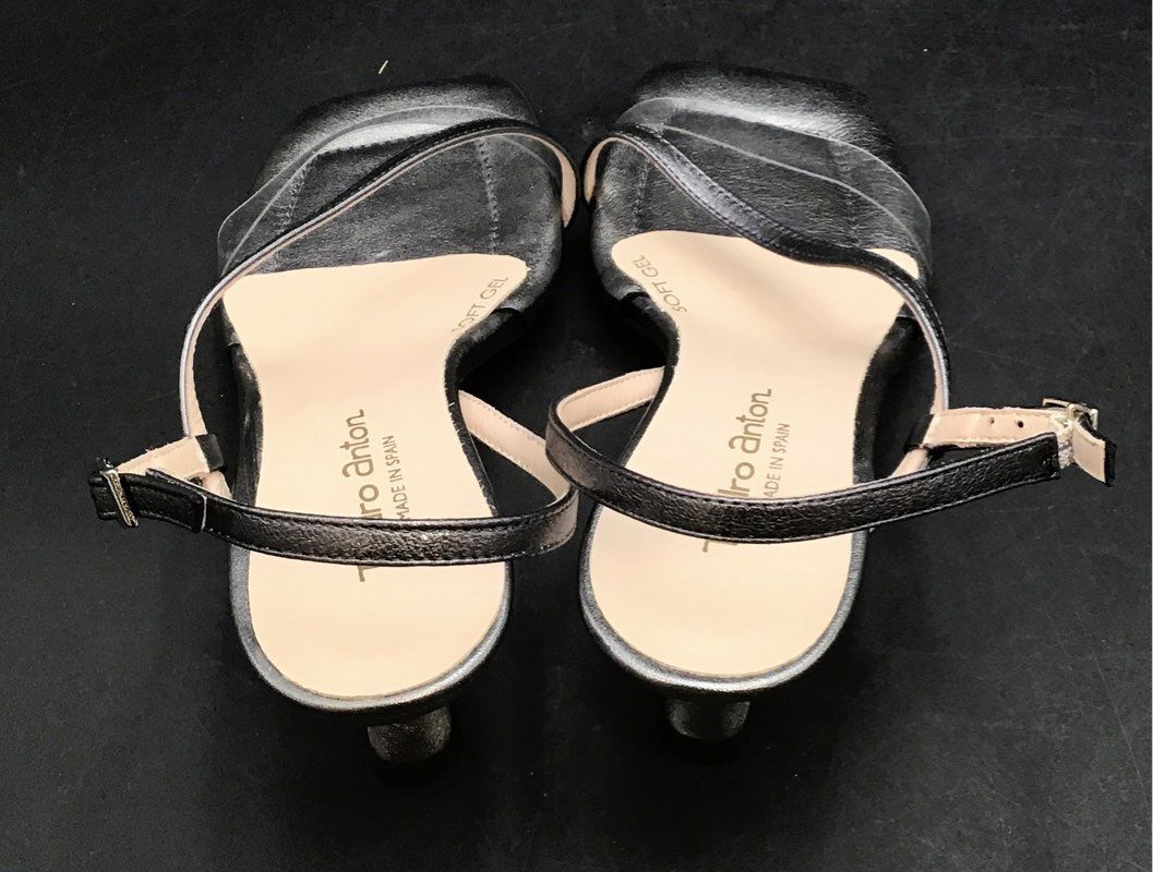 New Pedro Anton Women's Silver Slingback Heels - Size 39