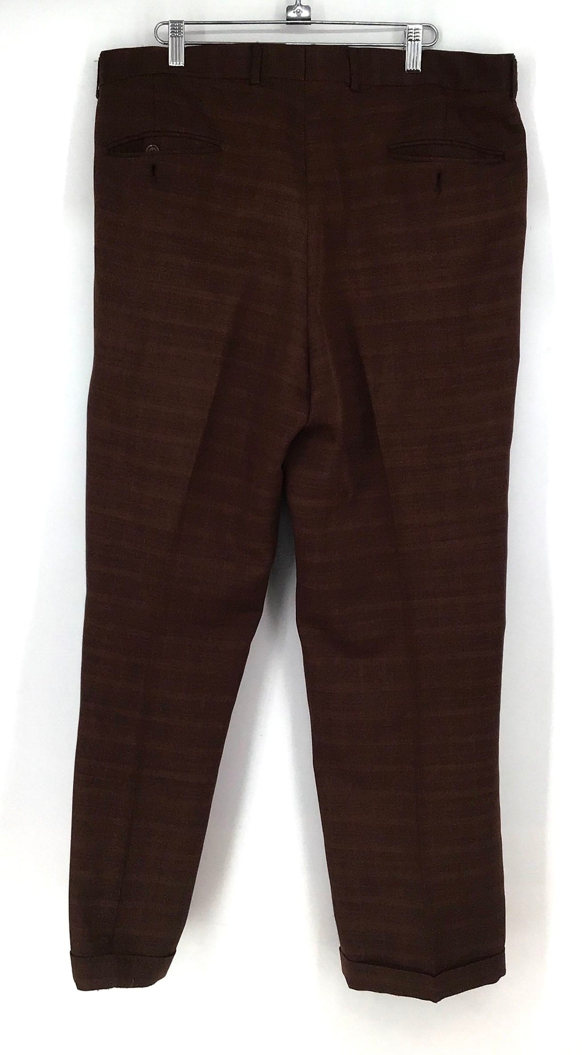 Tessori Men&#39;s Brown Check Single-Breasted 2-Piece Suit Pant Set - Size 42/36L