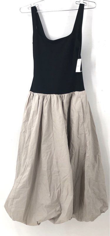 NWT Abercrombie & Fitch Women's Black Tan Bubble Hem Fit & Flare Dress -Size XSP