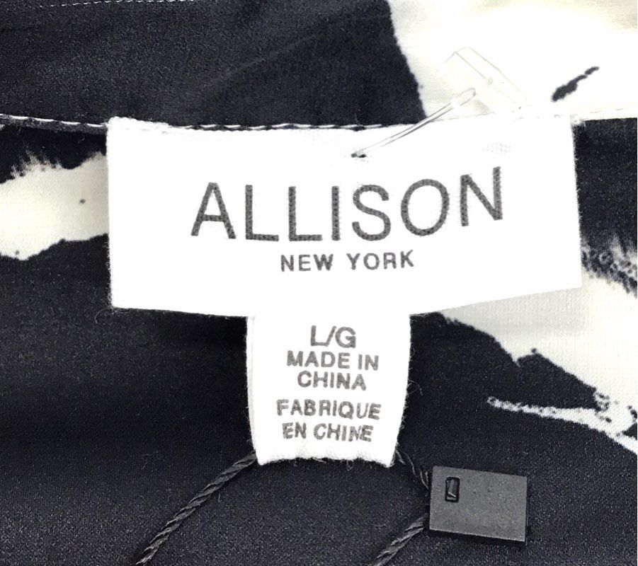 Allison New York Women's Dylan Mini Dress Black Ivory Floral NWT Sz L