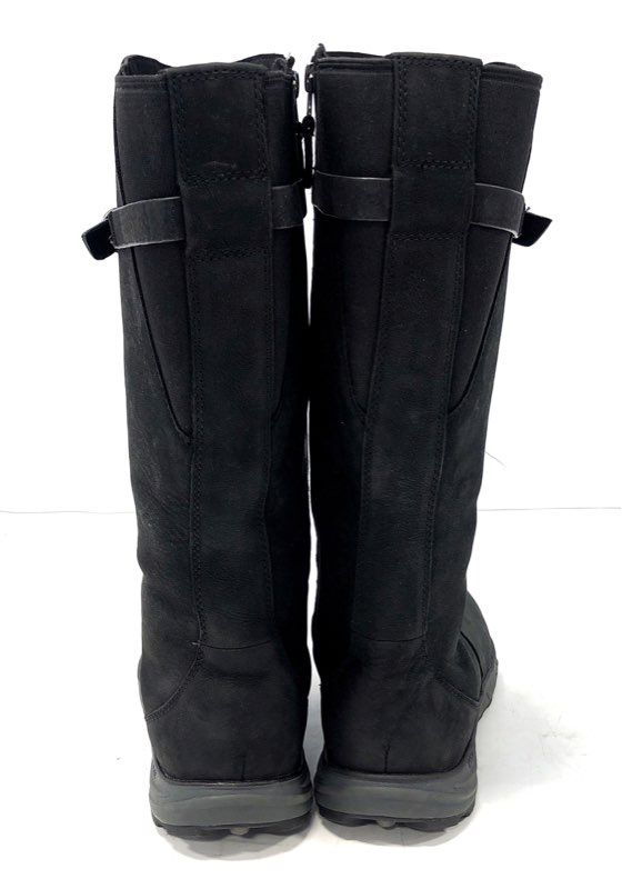 Eddie Bauer Women's Black Suede Knee High Zip Comfort Boots Size 8.5