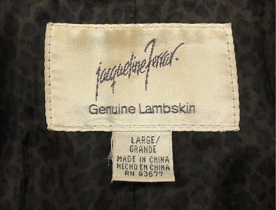 Jacqueline Ferrar Women's Black Genuine Lambskin Leather Jacket Vintage Y2K Sz L