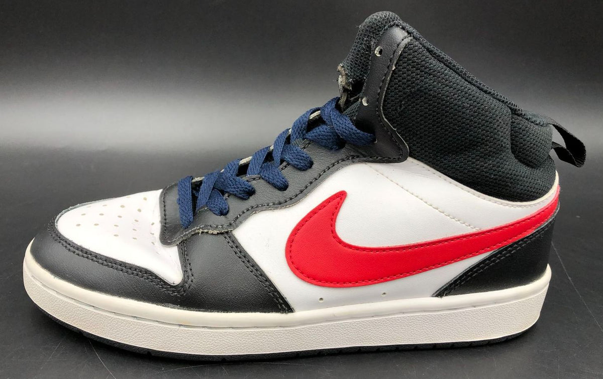 Nike Court Borough Mid 2 GS &#39;White Black Univ. Red Blue&#39; Sneakers - Sz 5Y (+COA)