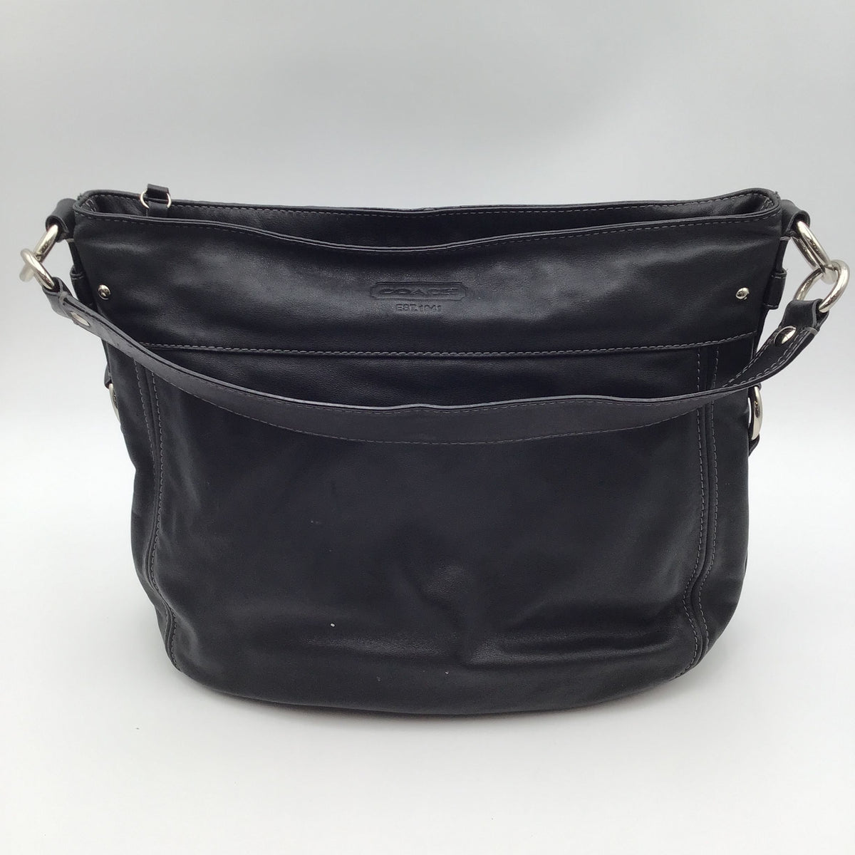 Authentic Coach Women&#39;s Black Leather Luxury Shoulder Bag - COA Included