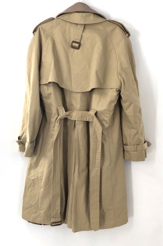 Vintage 90s Adams Row Men's Trench Coat Tan Double Breasted Belted XL