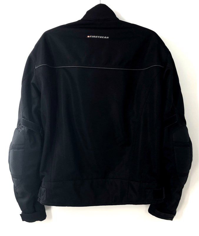 Firstgear Men's Black Mesh Motorcycle Riding Jacket Armored Size L