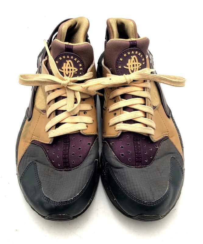 Nike Air Huarache Premium Anthracite Gold Deep Royal Running Shoes Size 8.5