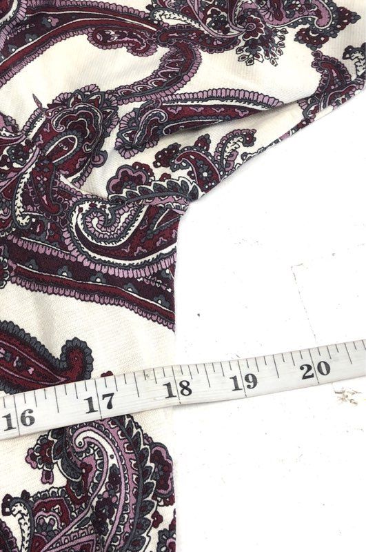 Michael Kors Women's Bone Purple Paisley Long Sleeve Ring Wrap Dress NWT Sz M