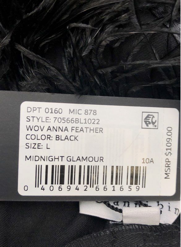 NWT Gianni Bini Women's Black Midnight Glamour Feather Mini Skirt - Size L