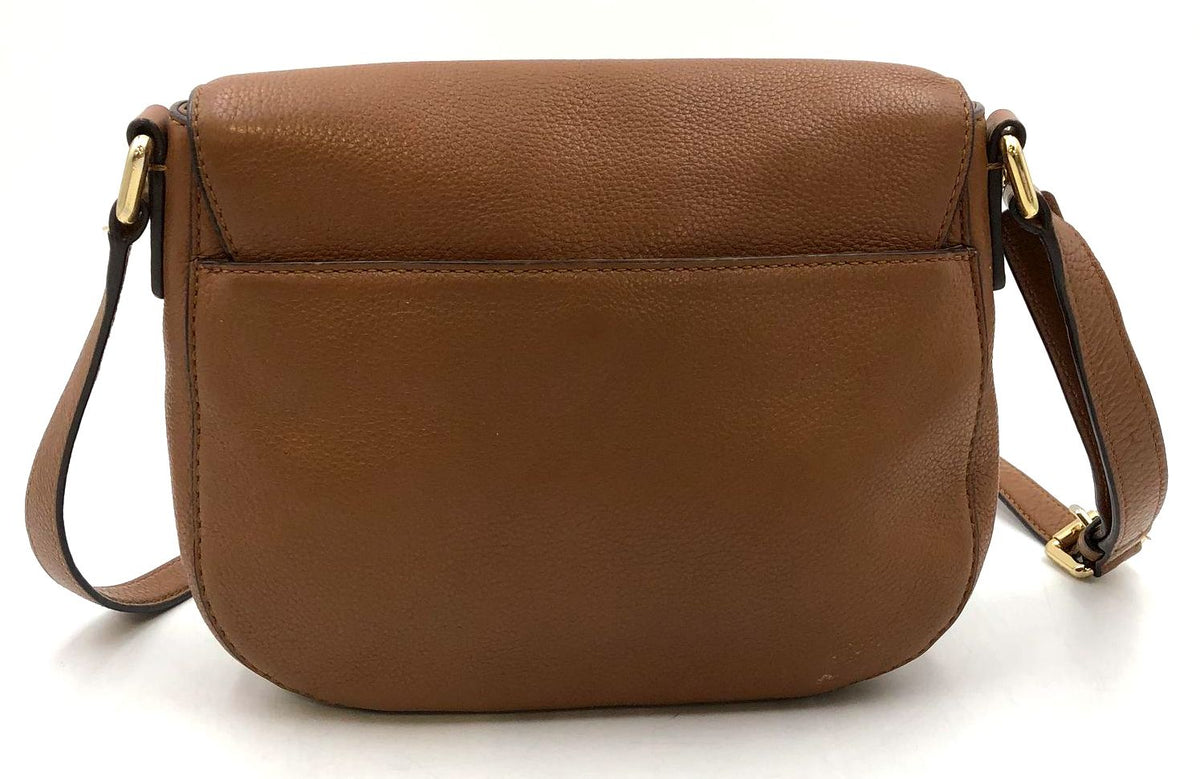 Michael Kors Brown Pebbled Leather Crossbody Bag with Gold-Tone Hardware (+COA)