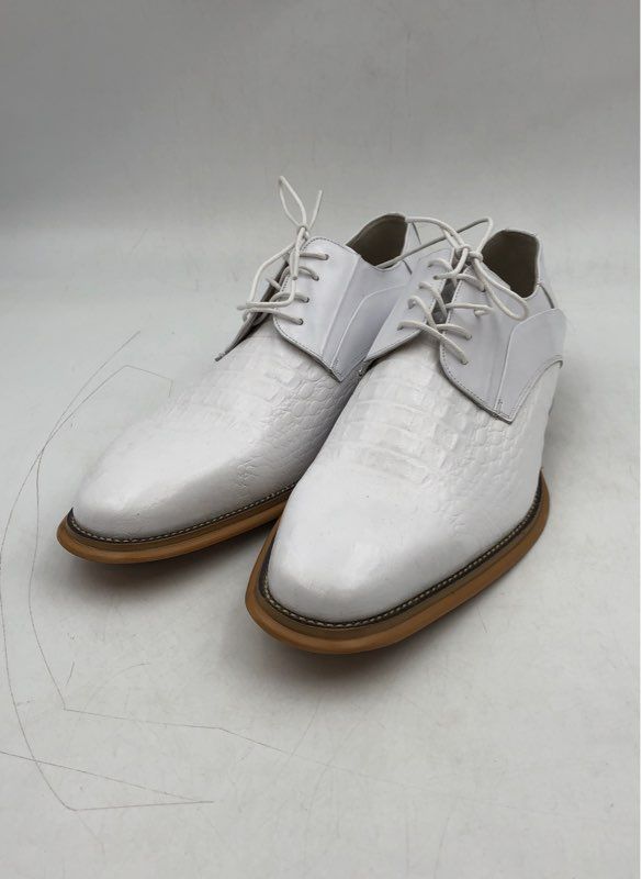 Giovanni Men&#39;s White Almond Toe Lace-Up Oxford Dress Shoes - Size 12