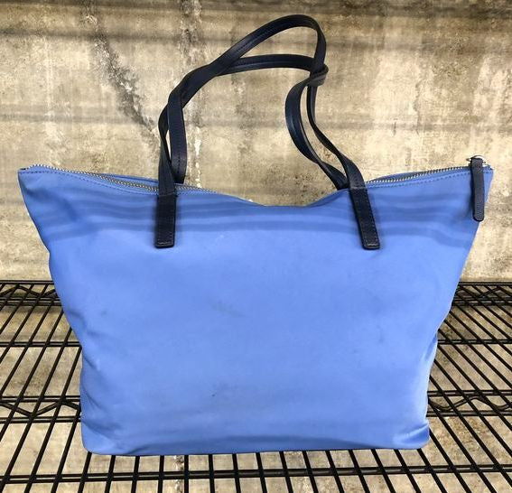 Kate Spade Robin's Egg Blue Nylon Hayden' Tote Bag w\ Blue Leather Trim (+COA)