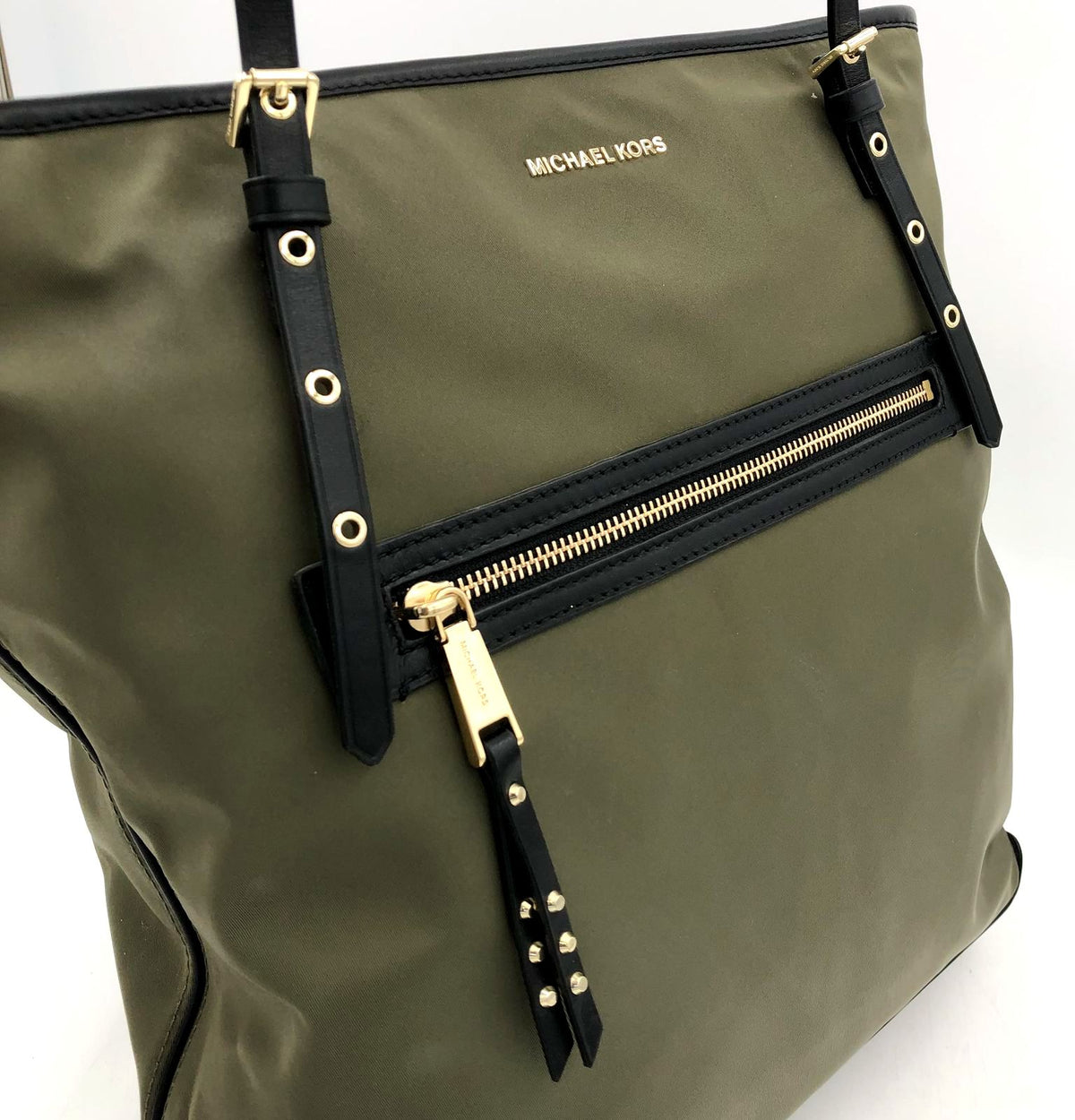 Authentic Michael Kors Olive Green Luxury Tote Bag - COA Included