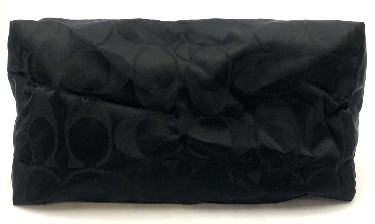 Coach Black Signature Nylon Getaway Tote w/ Detachable Interior Zip Pouch (+COA)