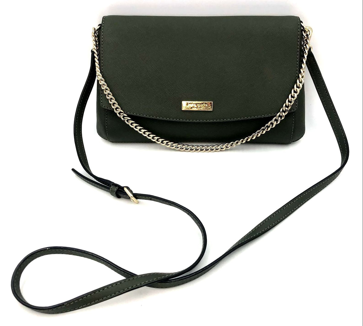 Kate Spade 'Laurel Way Greer' Olive Green Saffiano Leather Crossbody Bag (+COA)