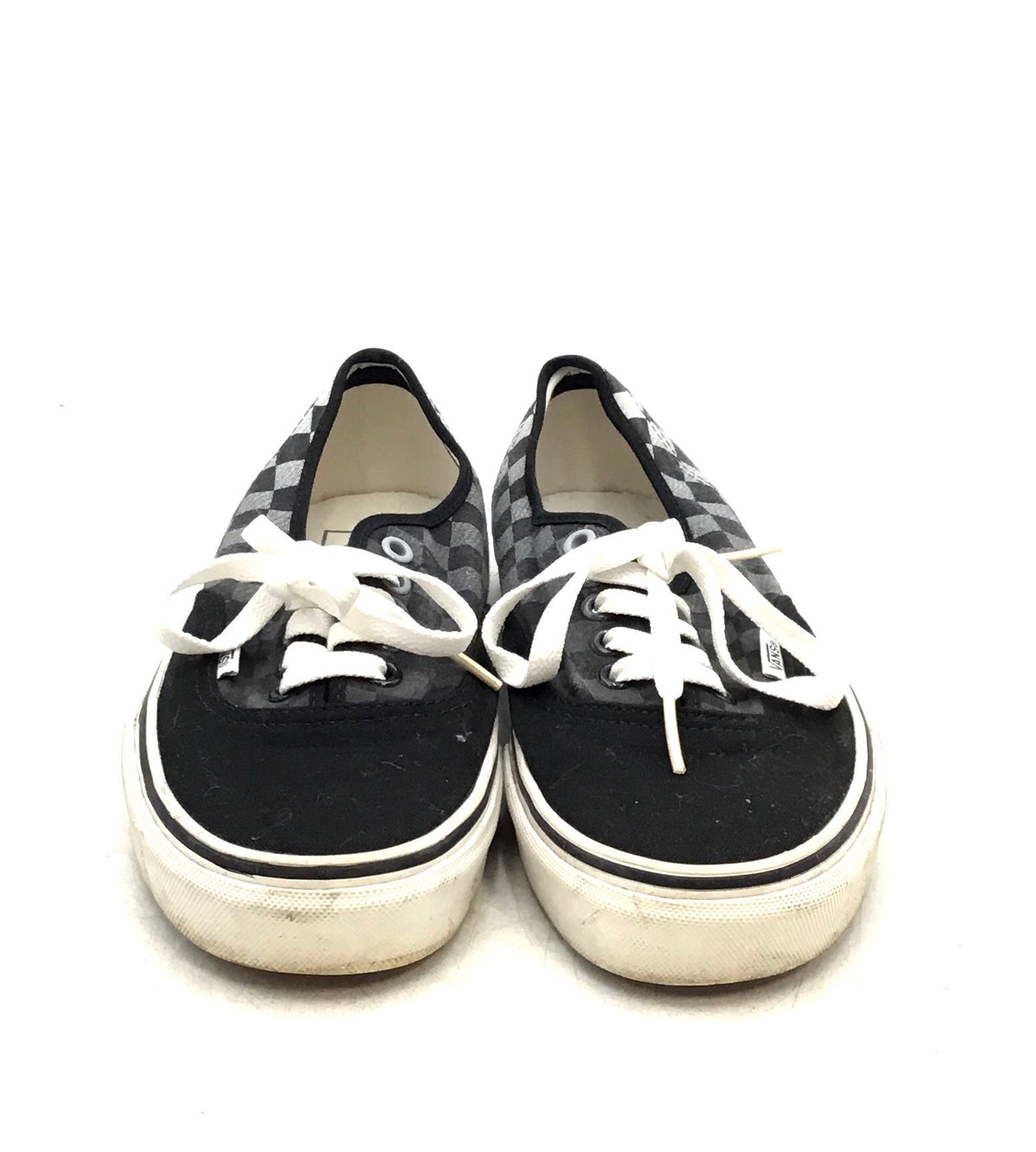 Vans Women&#39;s TB9C Black Gray Checkerboard Low-Top Athletic Shoes - Size 8.5