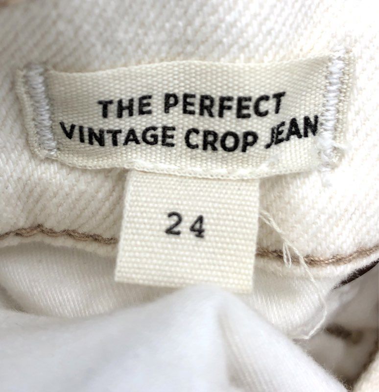 Madewell Women's The Perfect Vintage Crop Jean Ivory High Rise Sz 24