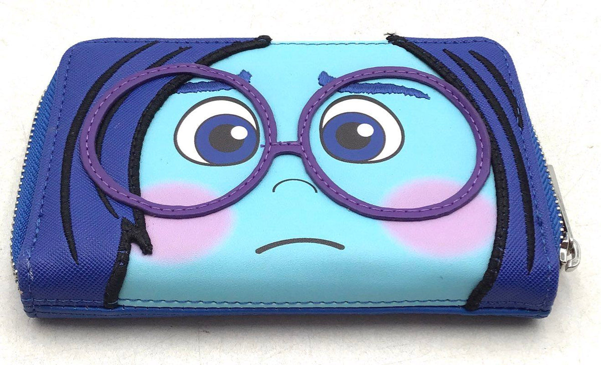 Loungefly Women&#39;s Blue Disney Pixar Sadness Zip-Around Wallet