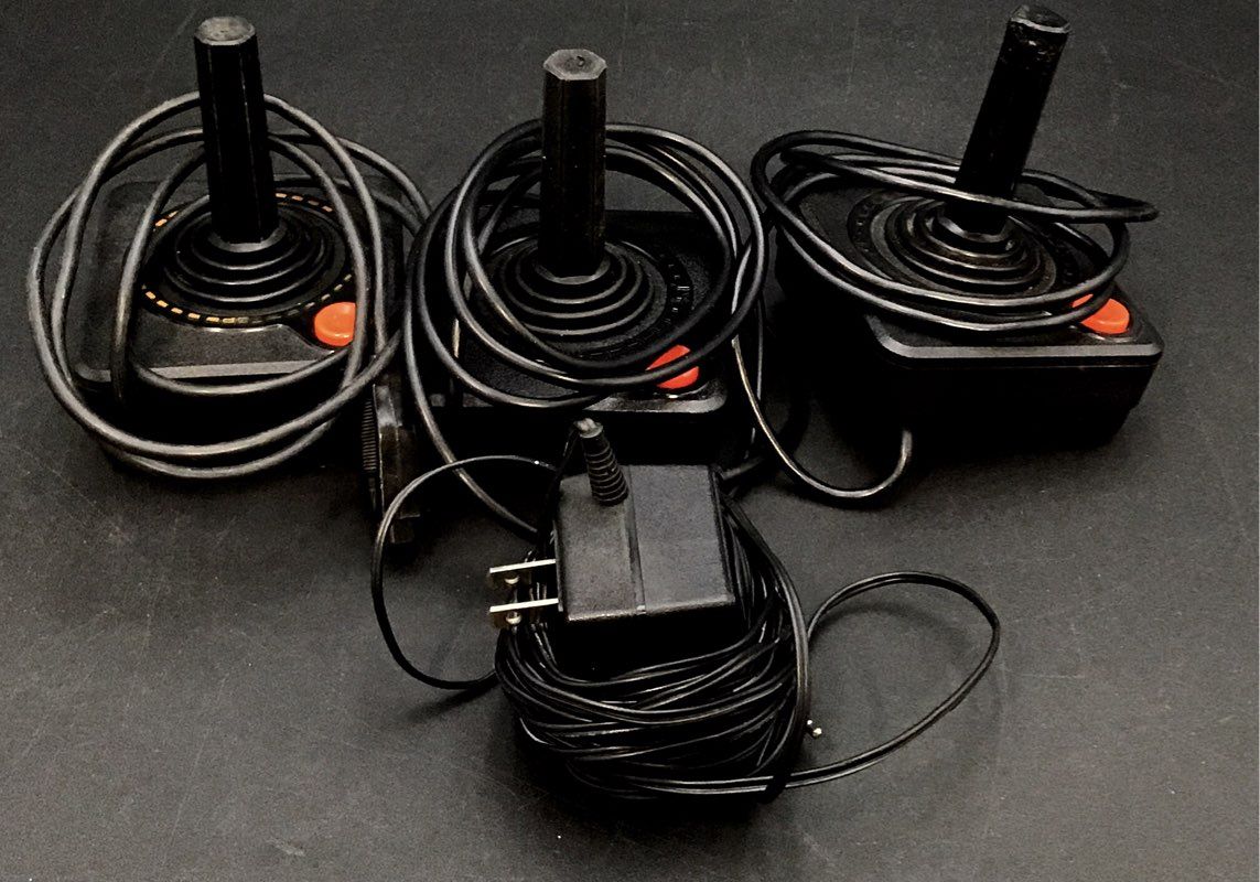 Atari 2600 Video Game Home Console And Controllers W/Adapter