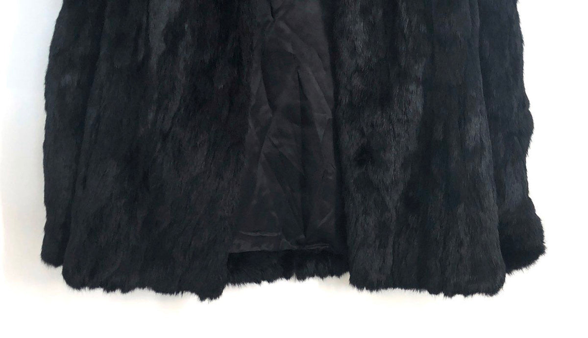 Somerset Furs Women's Black Pure Rabbit Fur Jacket Coat Vintage Sz M