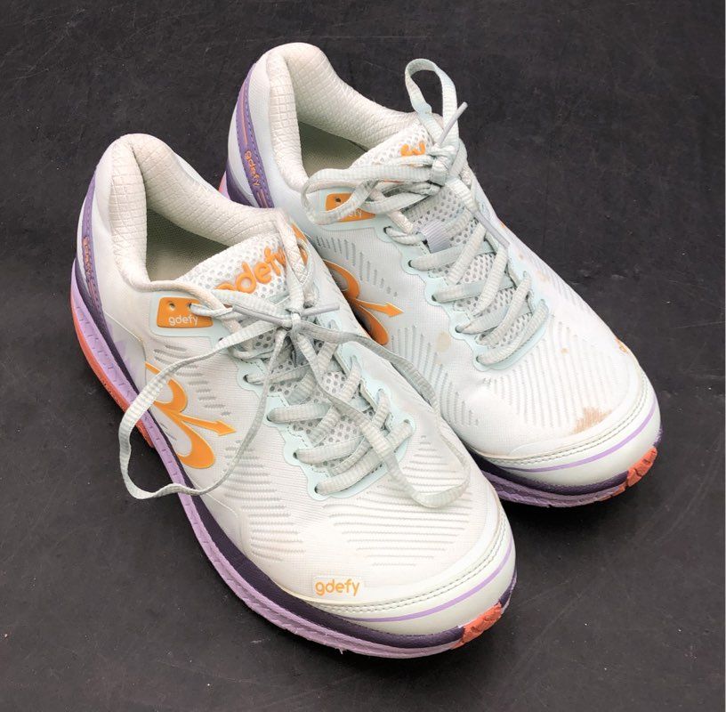 Gdefy Mighty Walk White Purple Orange Orthopedic Walking Shoes Women's Size 7