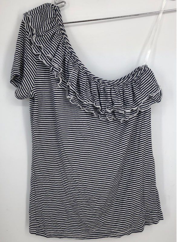 NWT Romeo &amp; Juliet Couture Women&#39;s Off-White Navy Striped Top - Size S