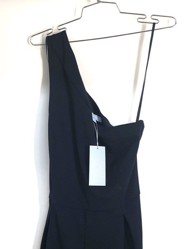 Antonio Melani Women's Carlos One Shoulder Jumpsuit Navy Blue Size 10 NWT