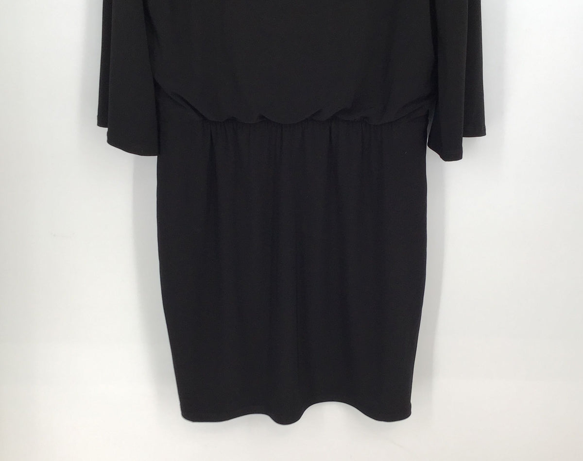 NWT White House Black Market Women&#39;s Black Embellished Blouson Dress - Size M