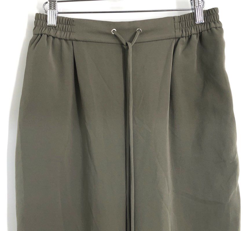 Zara Women's Olive Green Tapered Jogger Pants Drawstring Pleated Front Size S
