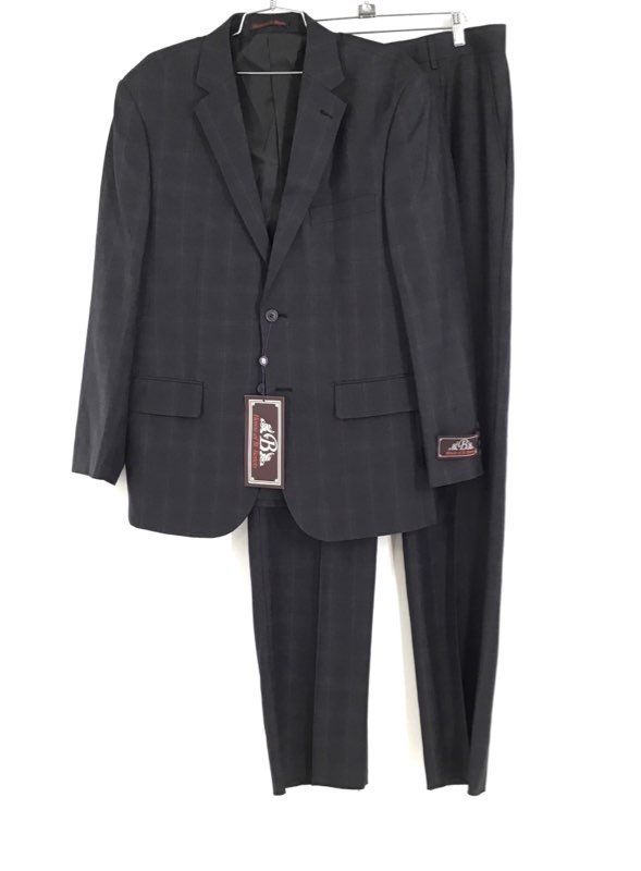 NWT House Of St. Benets Men&#39;s Black Heather 2 Piece Suit Pant Set - Size 40RX34W