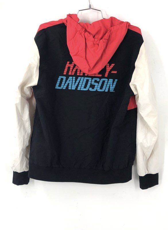 Harley-Davidson Red Colorblock Racing Pullover Anorak Windbreaker Women's M