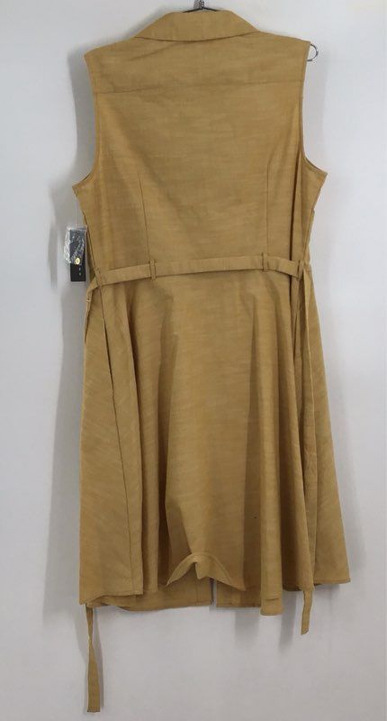 NWT Sharagano Men&#39;s Gold Ray Sleeveless Collared Shirt Dress - Size 14