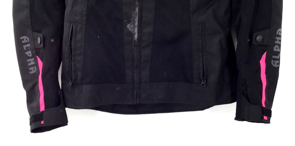 Alpha Cycle Gear Women's Black Pink Motorcycle Jacket - Size L