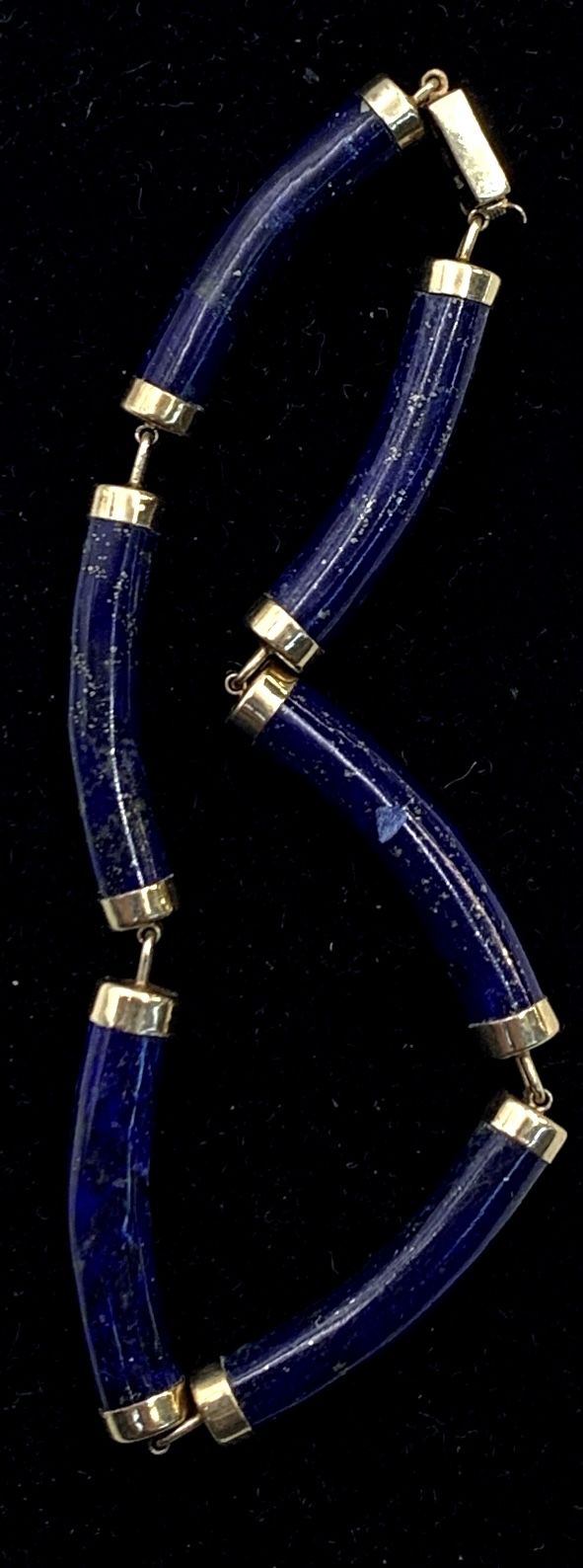 Beautiful 14K Gold Sodalite-Stone Bracelet 9.2g