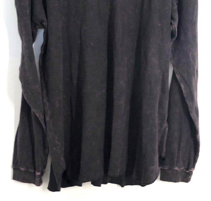 Fitigues Men's Black Long Sleeve Waffle Knit Three Button Polo NWT Size L
