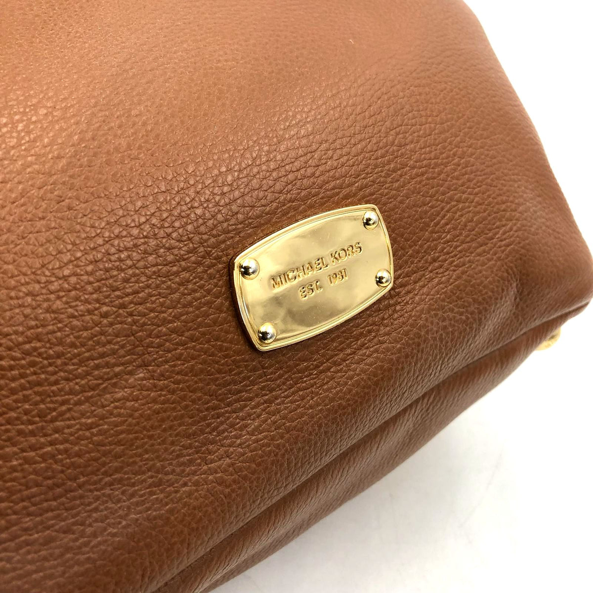 Michael Kors 'Brooke' Brown Pebbled Leather Shoulder Bag w/ Gold Accents (+COA)