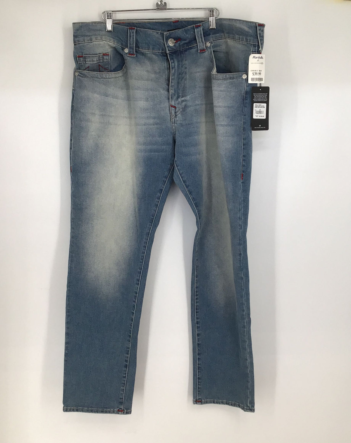 NWT True Religion Men&#39;s Blue Geno Relaxed Slim Denim Straight Jeans - Size 40