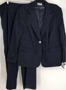 NWT Emily Women's Navy Blue Single-Breasted 2 Piece Suit Pant Set - Size 22W