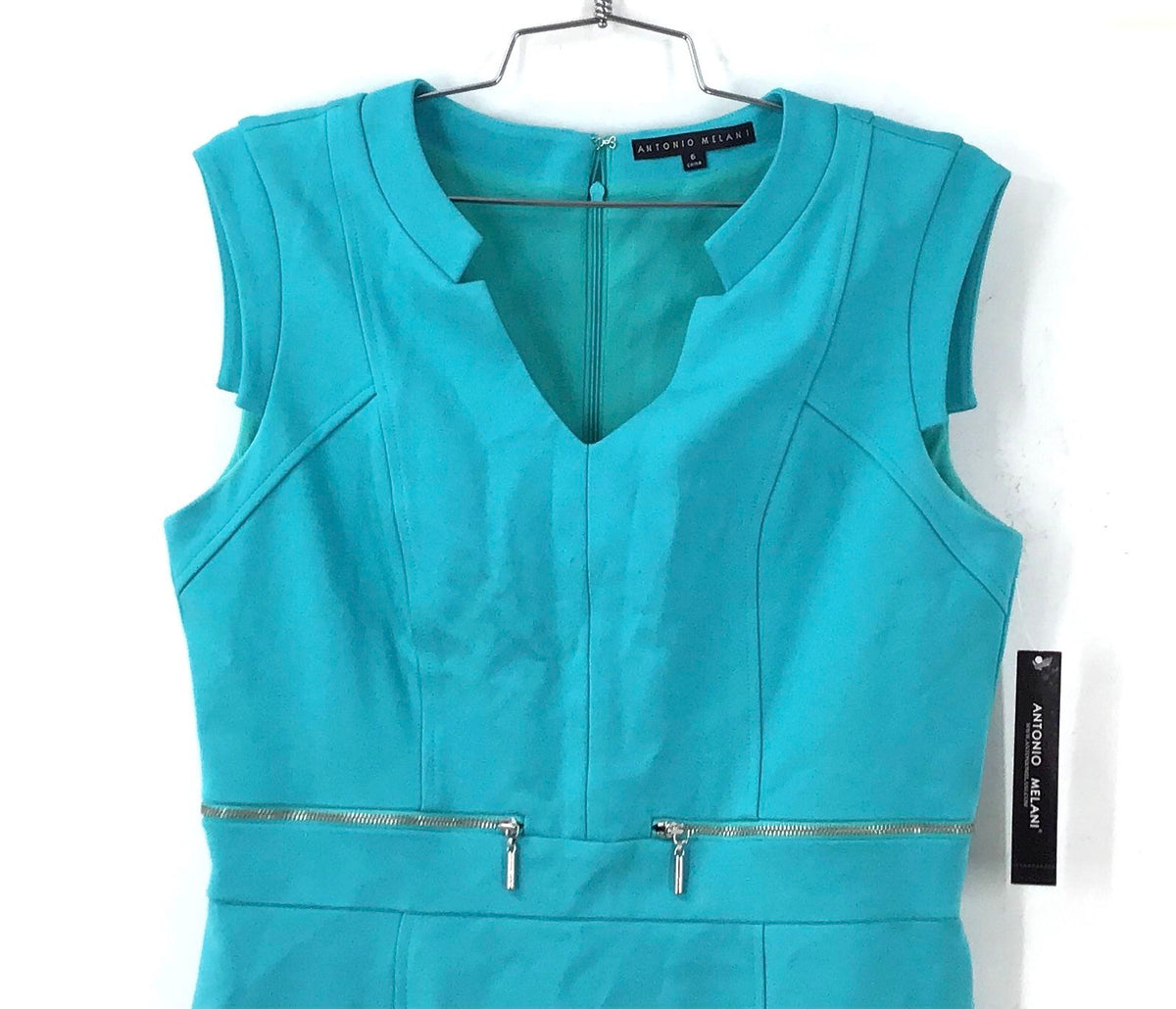 NWT Antonio Melani Women's Blue Sheath Dress - Size 6