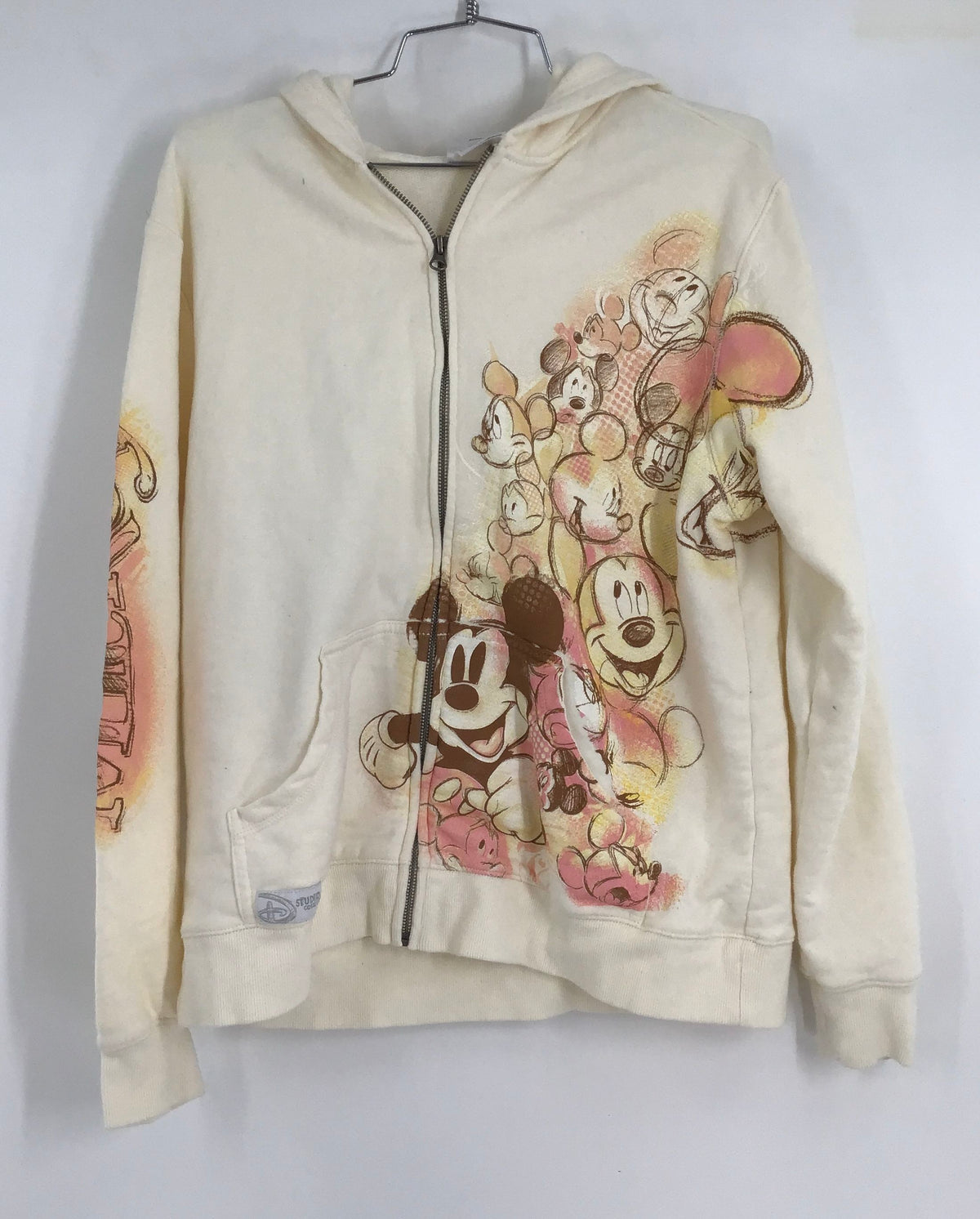 Disney Store Women&#39;s Ivory Full-Zip Hoodie - Size L