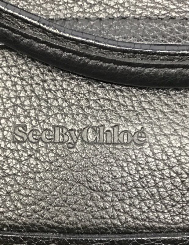 See By Chloe Black Pebbled Leather Satchel Crossbody Bag Gold Hardware DustBag