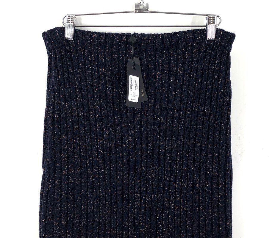 rag & bone Women's Jubilee Skirt Navy Metallic Ribbed Knit NWT Sz XS