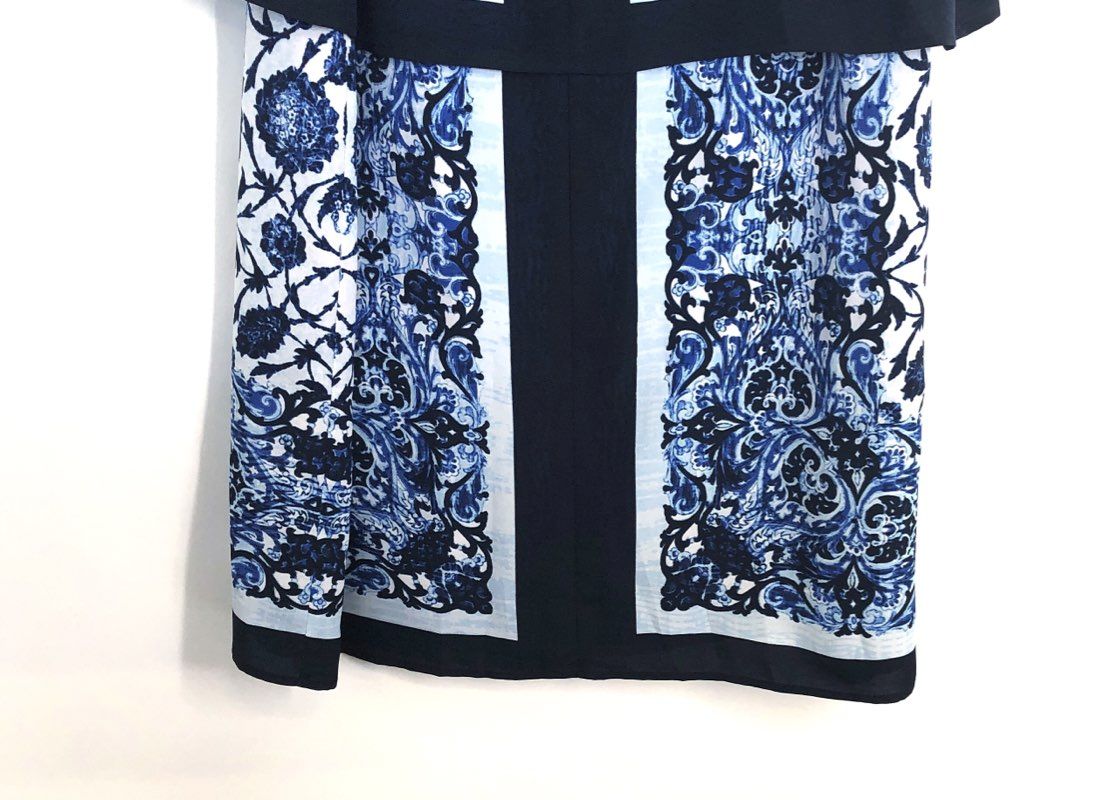 Michael Michael Kors Women's Marina Blue Paisley Popover Dress NWT Sz 14