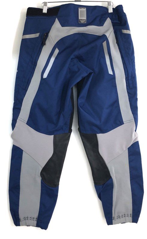 Fly Racing Men's Blue Patrol Motocross Off-road Pants Leather Trim Size 36