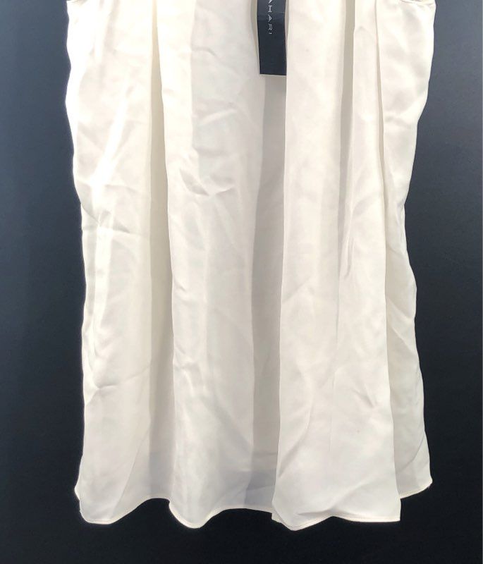 Elie Tahari Women's White Riley Blouse Sleeveless Metal Ring Neckline NWT Sz L