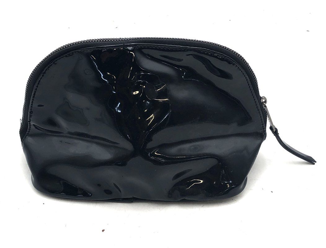 Versace Parfums Black Medusa Logo Patent Cosmetic Toiletry Pouch Bag