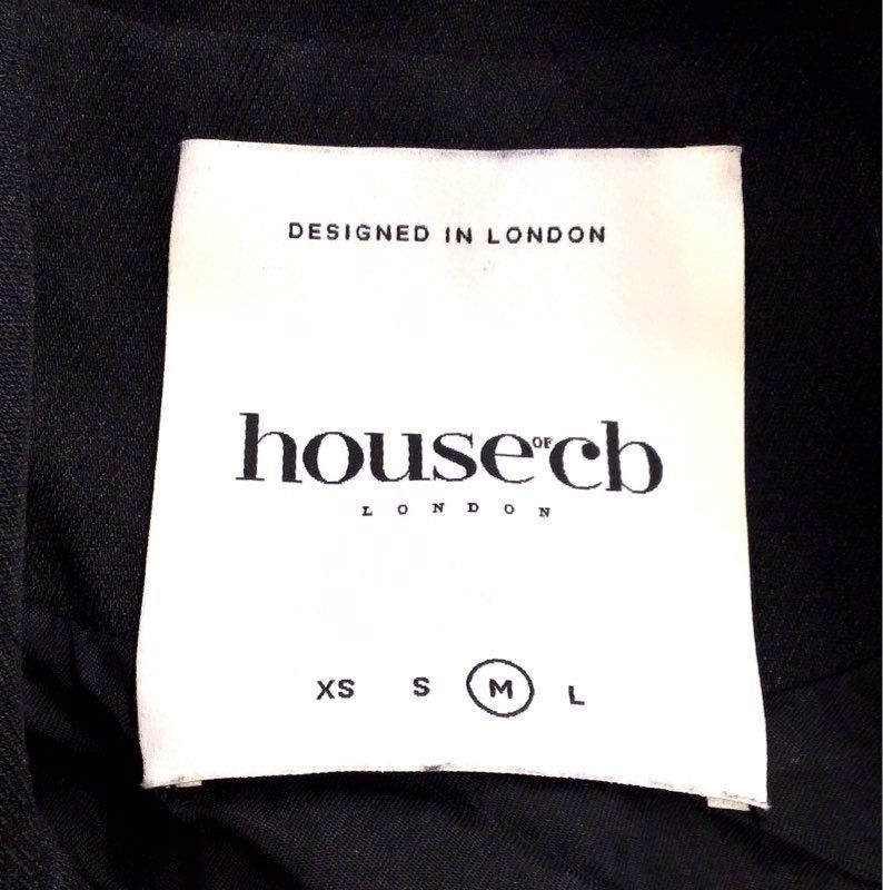 House of CB Women's Black Charmaine Power Shoulder Blazer Dress Coat Size M