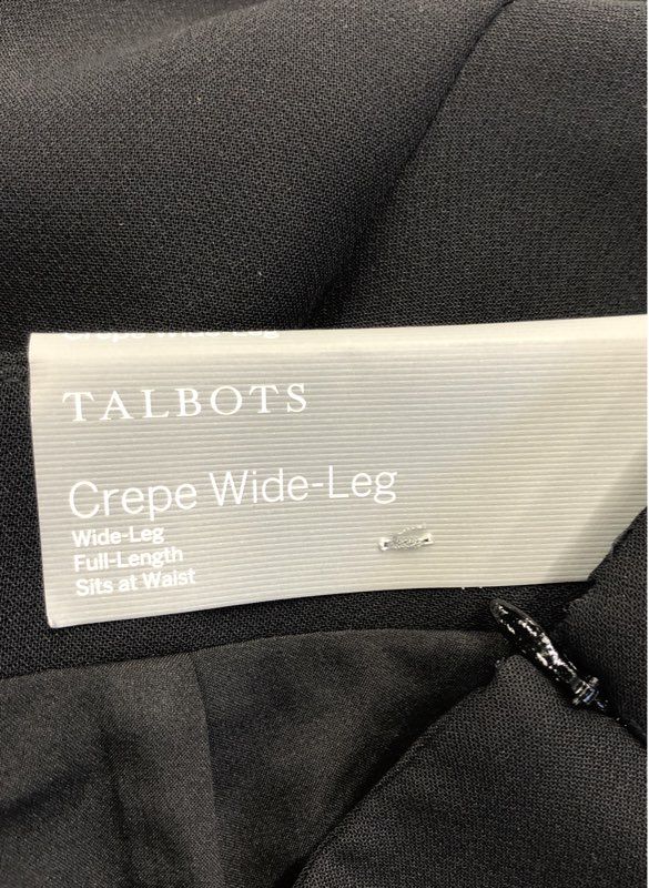 NWT Talbots Women's Black Crepe Wide-Leg Trouser Pant - Size 2